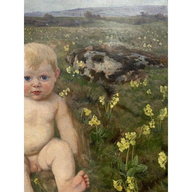 1920s Heinrich Pforr, Nude Boy, Spring Awakening, Oil Painting on Canvas For Sale - Image 5 of 12