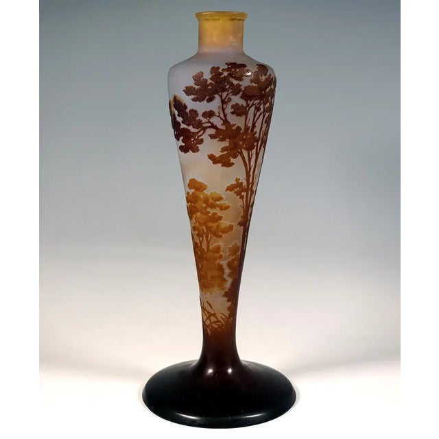 Art Nouveau Cameo Vase with Seascape Decor from Émile Gallé, France, 1904, 1890s For Sale - Image 5 of 11