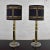 Fabulous vintage modern and rather Hollywood Regency brass plate and Lucite lamps a pair in the style of Karl Springer...