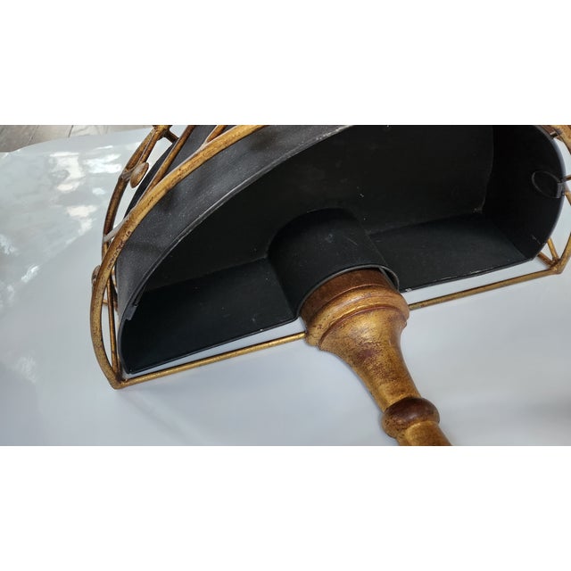 Vintage Black and Gold Toile Candelabra Wall Pocket Sconce, Wall Planter, Wall Sconce For Sale - Image 4 of 12