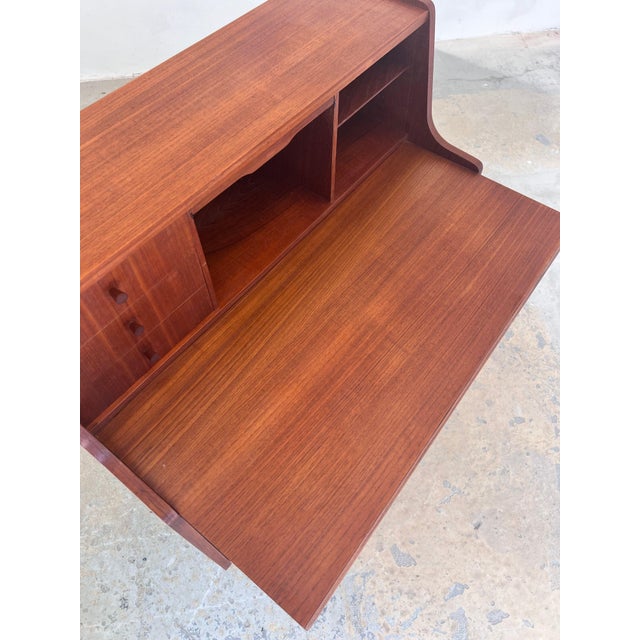 Wood Teak Secretary with Mirror, Denmark For Sale - Image 7 of 11