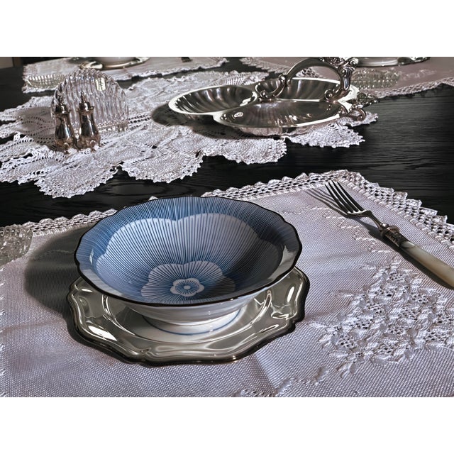 Baroque Vintage Wallace Baroque Silverplate Three-Part Shell Relish Dish With Ornate Handle For Sale - Image 3 of 3