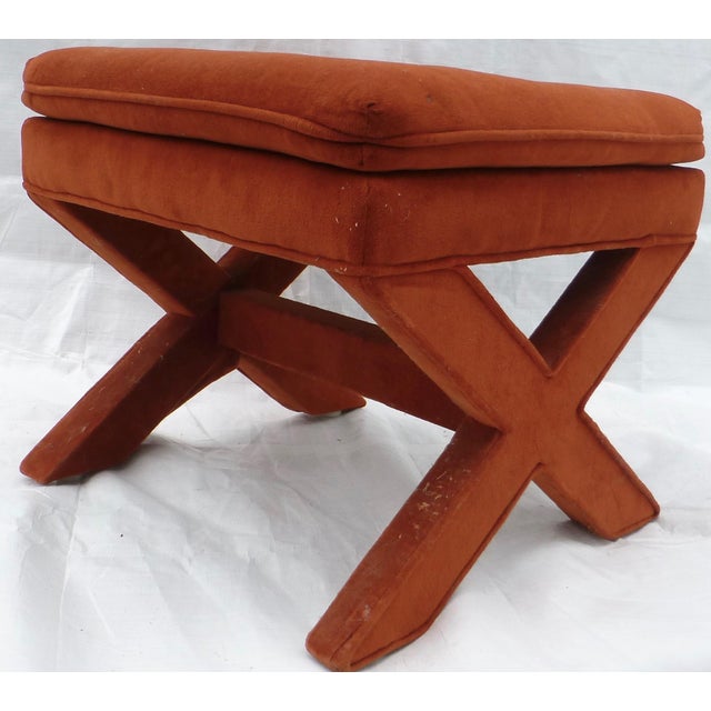 Mid Century Burnt Orange XBase Footstool Chairish