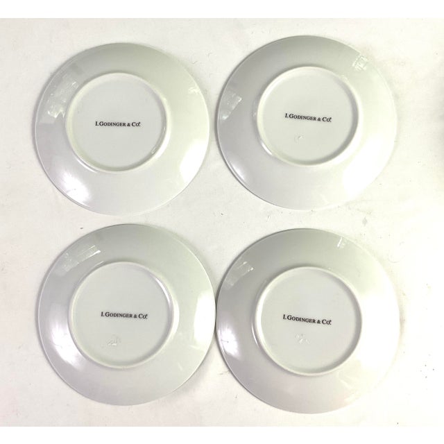 1970s L Godinger-“ New in the Box” Porcelain-Canapé Plates – Set of Four For Sale - Image 4 of 8