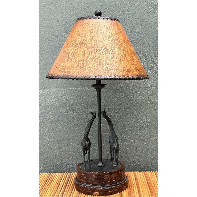 Vintage Maitland Smith Giraffe Bronze Table Lamp For Sale In West Palm - Image 6 of 12