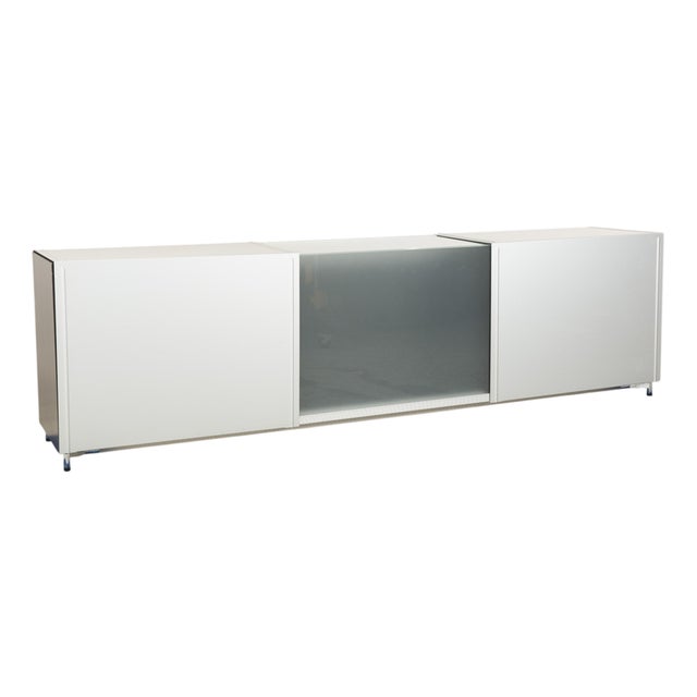 Metal Team Sideboard with Gray Glass from Wellis For Sale
