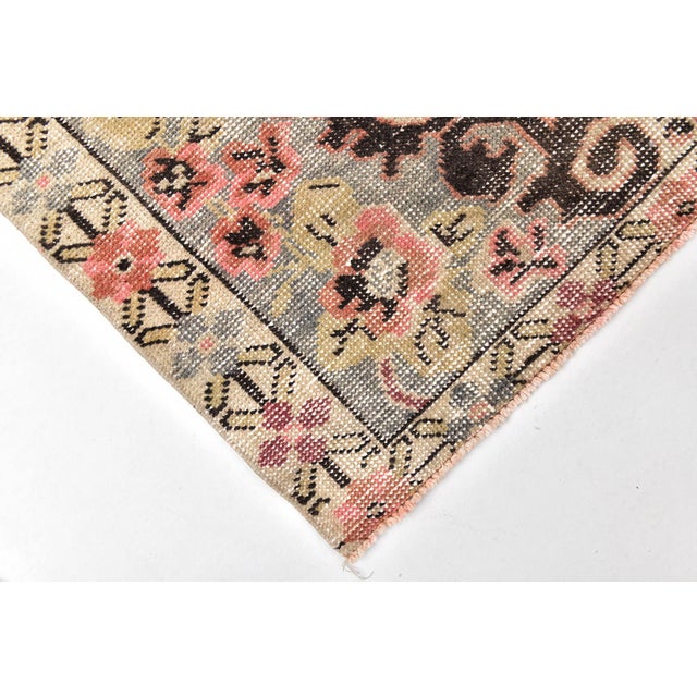 Beige Vintage Cotton and Wool Rug For Sale - Image 8 of 11