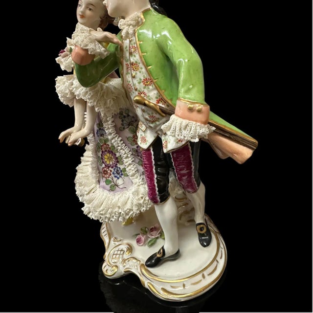Volkstedt Porcelain, Courting Couple, Marked V20253, Post 1945 For Sale - Image 9 of 10
