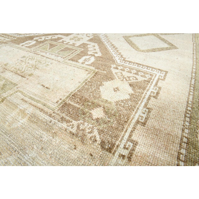 1970s Vintage Handmade Wool Cotton Turkish Area Rug For Sale - Image 4 of 11