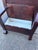Empire Style Hall Bench in a Mahogany Finish with Storage underneath Seat.