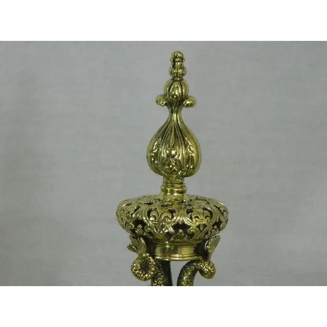 19th Century Chenets or Andirons Ly Adorned - a Pair For Sale In Savannah - Image 6 of 8