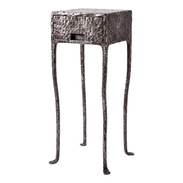 Hand-Forged Patinated Steel Console Table by Svitanok For Sale