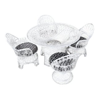 Restored Russell Woodard Vintage Spun Fiberglass Outdoor Dining Set For Sale