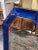 Early 21st Century Modern Heavy Cobalt Blue Murano Glass and Brass Octagonal Mirror For Sale - Image 5 of 8