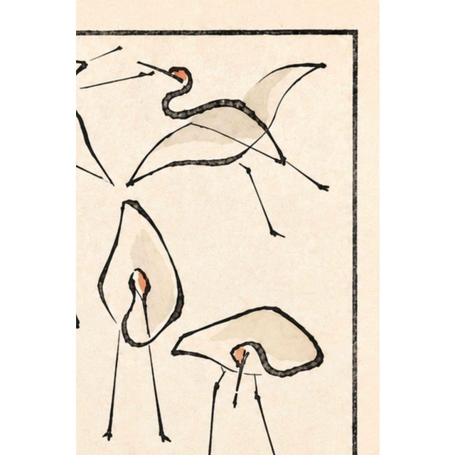Contemporary Crane Studies I by Katsushika Hokusai, Japanese Art Print Reproduction, 16" X 24" For Sale - Image 3 of 9