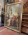 Painted in Italy circa 1890, this large antique oil on canvas depicts a solemn moment of religious devotion within a grand...