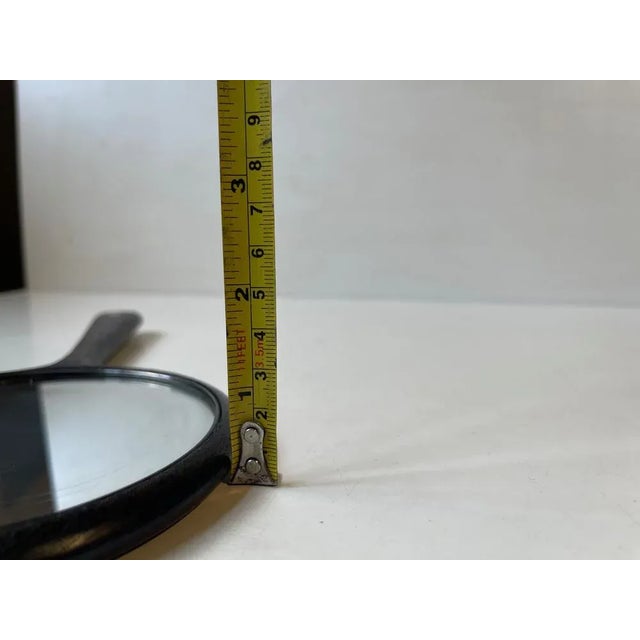 Modernist Danish Sterling Silver & Bog Oak Handheld Mirror by Axel Salomonsen, 1960s For Sale - Image 9 of 10