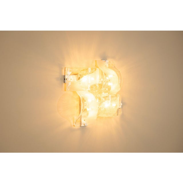 Crystal and White Sand LP 276 Compound Wall Lamps from AV Mazzega, Italy, 1970s, Set of 4 For Sale - Image 6 of 18