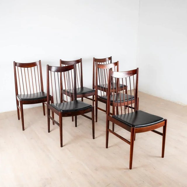 Rosewood Chairs by Arne Vodder for Sibast, Denmark, 1960s, Set of 6 For Sale - Image 3 of 9