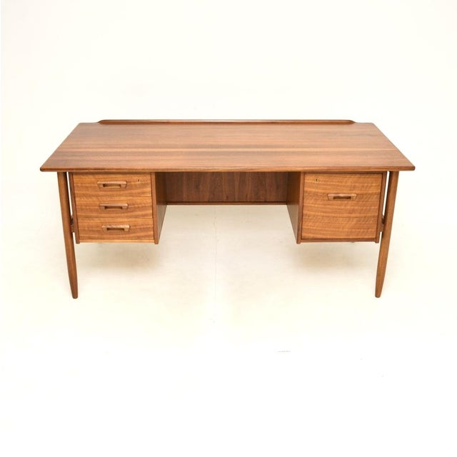 Vintage Swedish Walnut Desk by Goran Strand for Lelangs Mobelfabrik, 1960 For Sale - Image 13 of 13