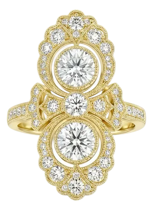 Kai Heirloom Revival Double Halo Diamond Ring - 3.06ct in 14k Gold (All Sizes Available)
