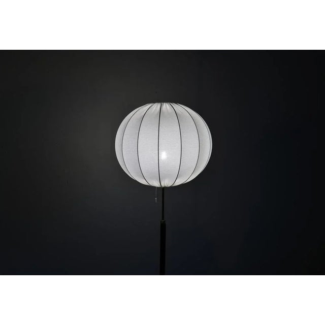 Mid-Century Brass and Black Leather Floor Lamp from Falkenbergs Belysning, Sweden, 1960s For Sale - Image 15 of 18