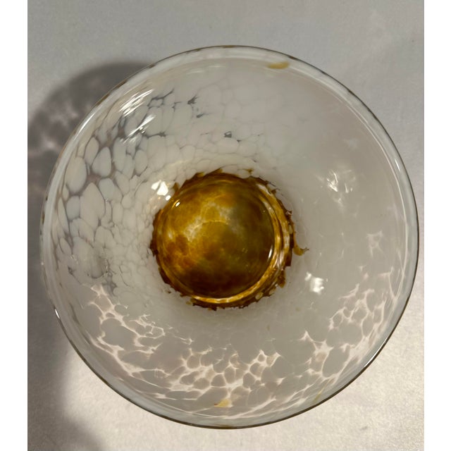 Mid-Century Modern 1980s Venini White and Gold Art Glass Ice Bucket For Sale - Image 3 of 3
