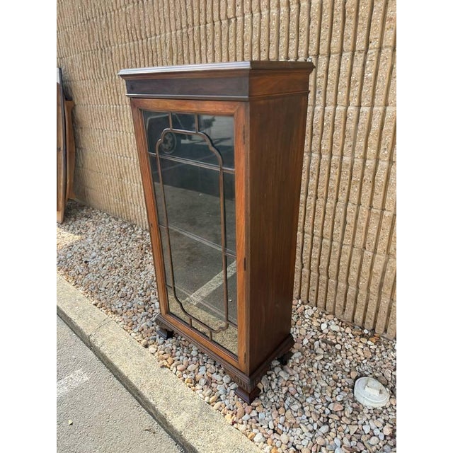 Antique chippendale style glass door display bookcase Wooden shelves are adjustable Approximate measures: 13'' deep, 24''...