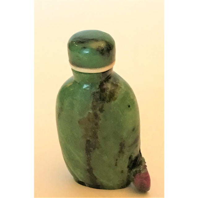 Vintage Ruby in Zoisite Bottle With Liu Hai and the Three Legged Toad For Sale In Chicago - Image 6 of 12