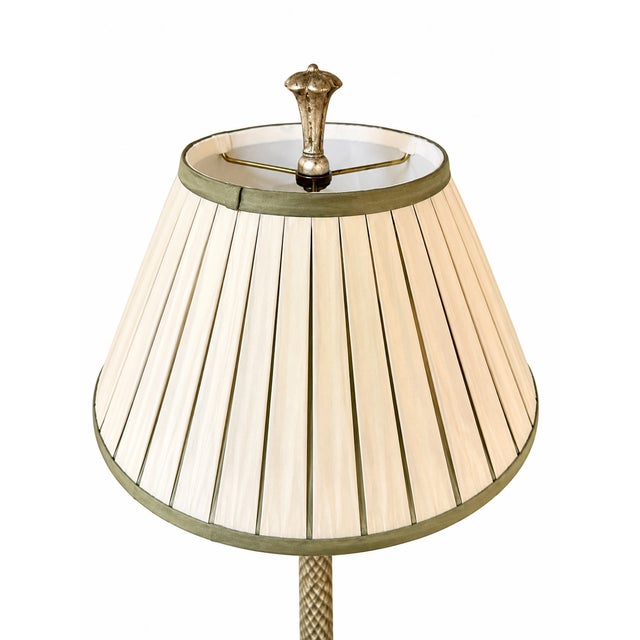 Hollywood Regency Mid 20th Century Hollywood Regency Silvered Carved Lamps - a Pair For Sale - Image 3 of 5