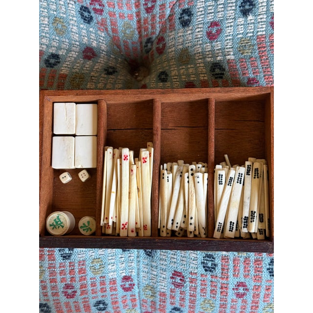 Brass Antique Mah Jong Box With All Original Pieces For Sale - Image 8 of 8