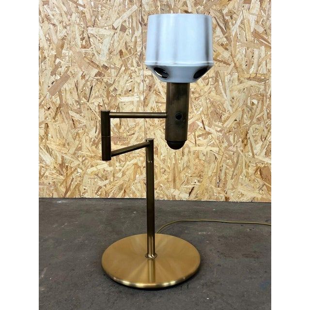 Cream Space Age Brass Swivel Table Lamp, 1960s For Sale - Image 8 of 18