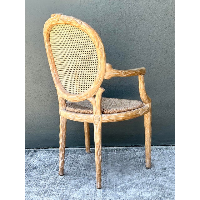 Wood Vintage Faux Bois Arm Chair For Sale - Image 7 of 12
