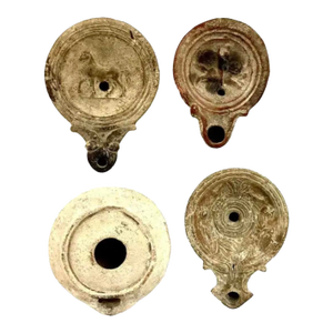 Roman Terracotta Oil Lamps, Set of Four