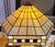 Cream Vintage Arts and Crafts Style Stained Glass Lampshade For Sale - Image 8 of 9