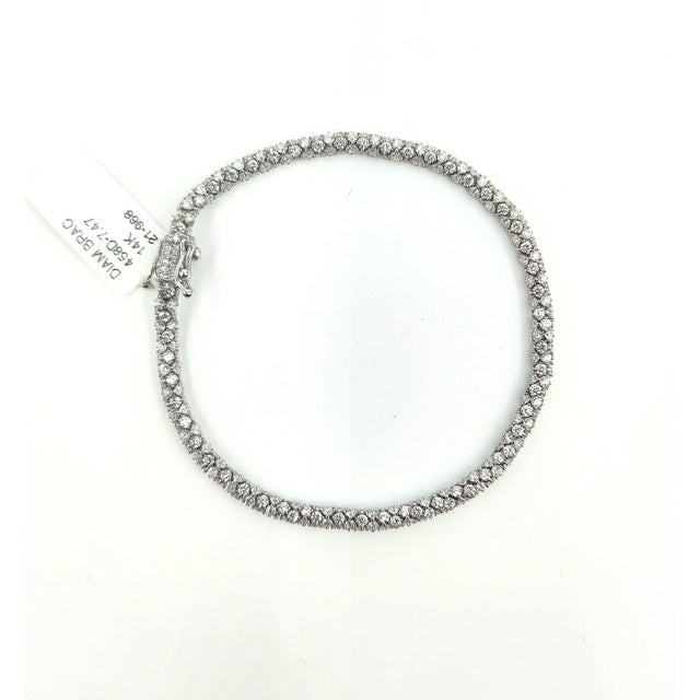 Silver 7.47 Ct Diamond Eternity Bracelet For Sale - Image 8 of 8