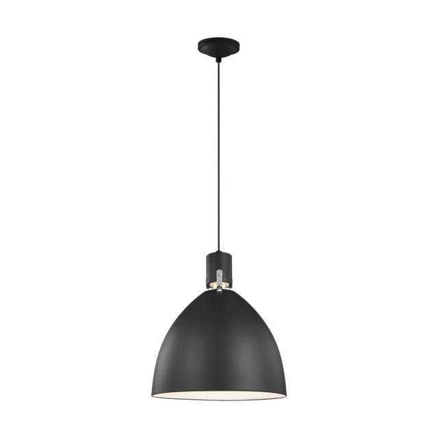 Metal Sean Lavin by Visual Comfort Studio Brynne Medium LED Pendant, Matte Black For Sale - Image 7 of 7