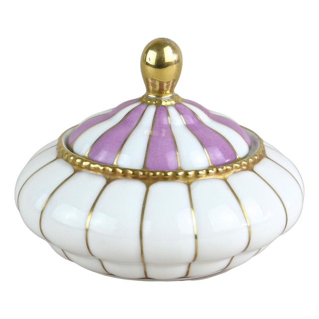 Art Nouveau Porcelain Box with Lid, Bohemia, 1920s For Sale