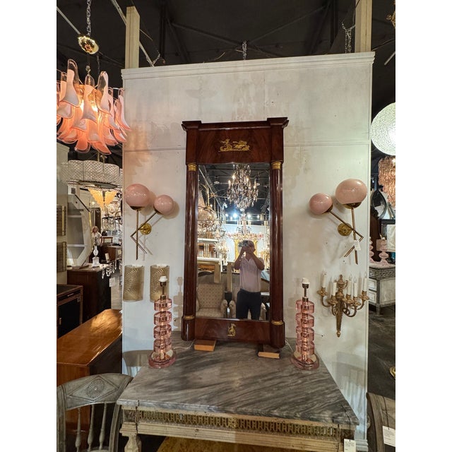 Traditional 19th C. French Empire Mahogany Mirror For Sale - Image 3 of 9