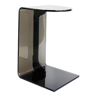 Iconic Design's Custom Smoked Acrylic Side Drinks Table, Many Available For Sale