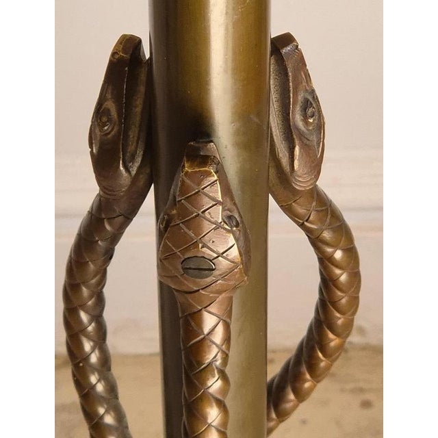 Vintage Bronze Floor Lamp with Entwined Snakes, 1890s For Sale - Image 9 of 15