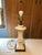 Vintage Porcelain Lamp With Shade For Sale - Image 4 of 8