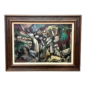 Maurice Freed Mid-Century Modern Abstract Oil Painting