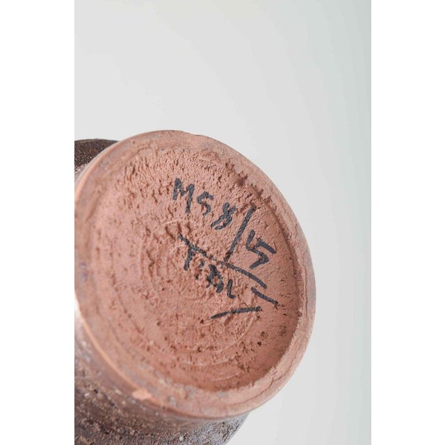 1970s Ceramic Vase with Brown and Rimini Blu Glaze by Aldo Londi for Bitossi, 1970s For Sale - Image 5 of 6