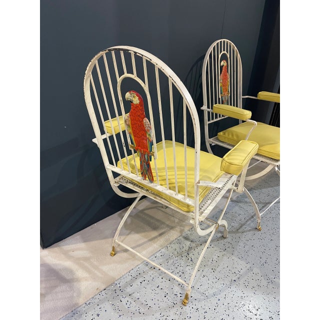 Metal 1950s Metal Parrot Armchairs - a Pair For Sale - Image 7 of 13