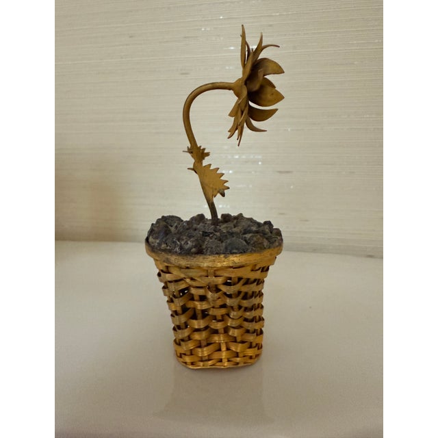 Gilt Sterling Potted Flower Attrib Tiffany & Co Janna Thomas For Sale - Image 9 of 10