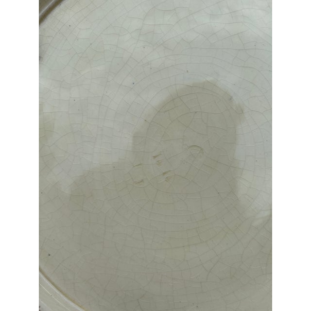 Green 19th Century Large French Majolica Flamingo Platter For Sale - Image 8 of 8