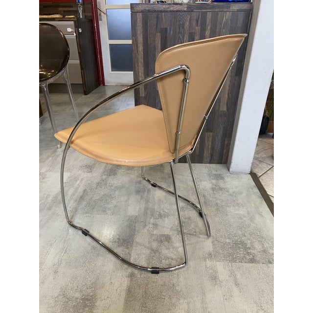 Vintage Linda Armchair in Camel-Colored Leather by Arrben, 1980 For Sale - Image 9 of 18