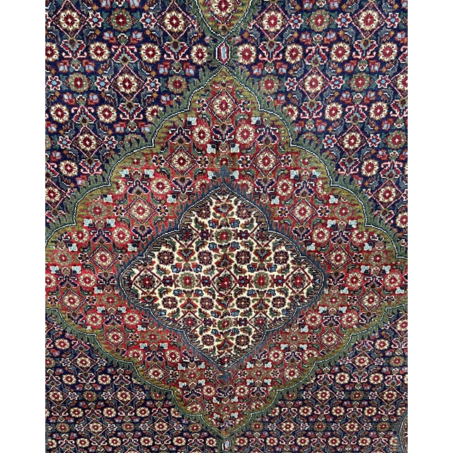Hand-Knotted Herati Mahi Medallion Wool Rug, Navy Field, 9'11" X 6'8" For Sale - Image 6 of 13