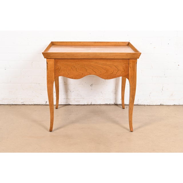 Baker Furniture French Regency Carved Walnut Tea Table, Circa 1960s For Sale - Image 11 of 12